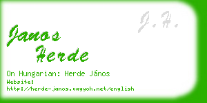 janos herde business card