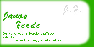 janos herde business card